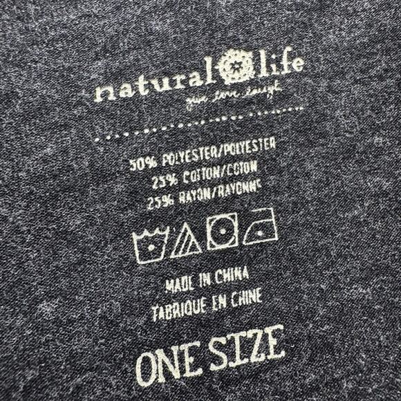 Natural Life Womens Knit V Neck Jumpsuit Size OS Charcoal Boho Hippie Oversized - Picture 3 of 16